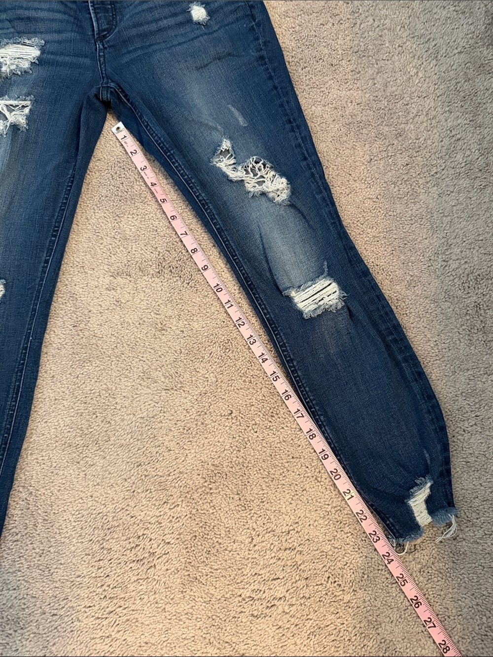 Express Medium Blue Ripped Ankle High Rise - Picture 6 of 10